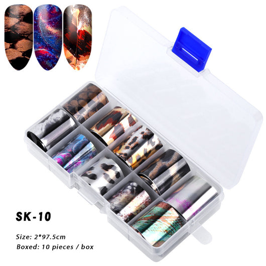 10 Cajas de Stickers de Uñas Holográficos Color AB para Nail Art - Image 10