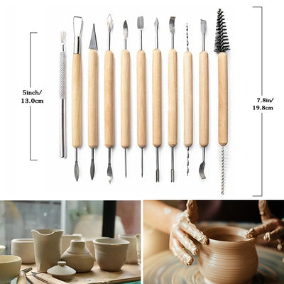 Set de 11 Herramientas de Arcilla Profesionales para Escultura y Cerámica - Image 4