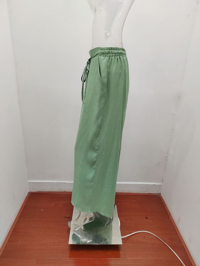Pantalones Anchos de Talle Alto con Cintura Elástica Ajustable - Image 11