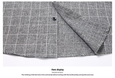 Camisa Cuadriculada de Lino para Hombre Maduro - Image 16
