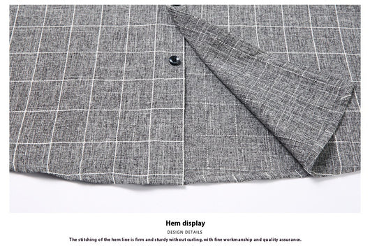 Camisa Cuadriculada de Lino para Hombre Maduro - Image 16