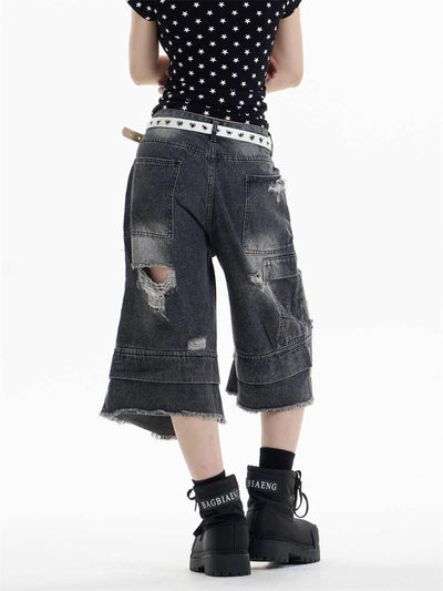 Shorts Denim Rotos Cintura Alta Sueltos para Mujer - Image 6