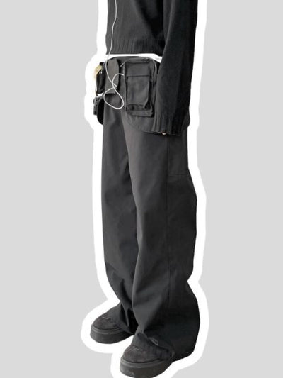 Pantalón Overol Ancho Deslavado con Bolsa Cintura Desmontable 2 en 1 - Image 15