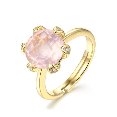 Anillo de Loto con Piedra Hibisco y Incrustaciones de Gemas - Image 3