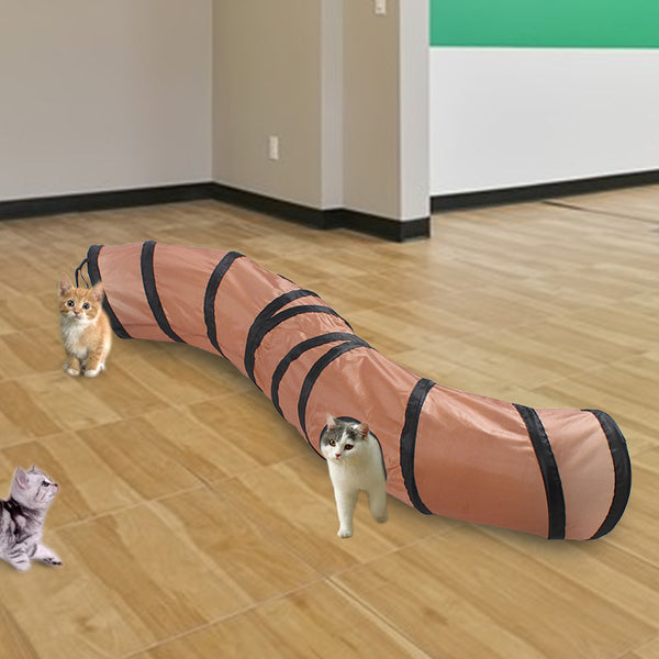 Túnel Flexible en S para Gatos - Juguete Plegable Interactivo