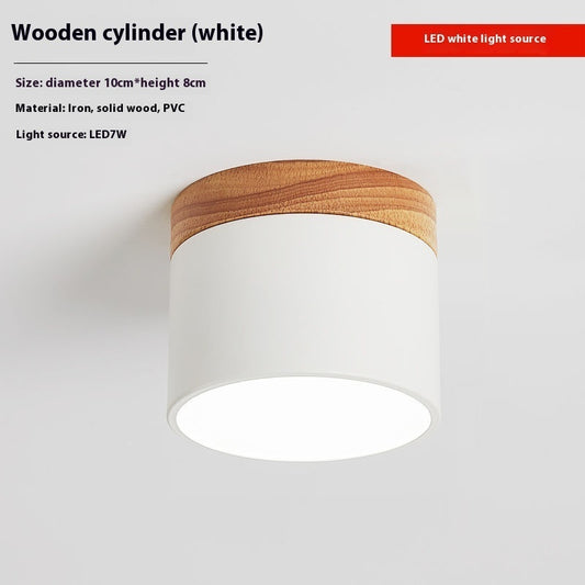 Lámpara de Madera Maciza para Pasillo y Balcón - Diseño Minimalista Macaron