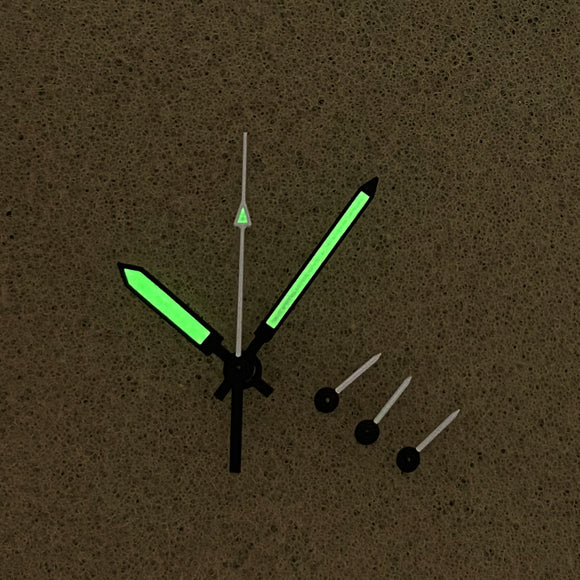 Agujas Luminiscentes VK63 para Reloj - Negro, Blanco y Verde