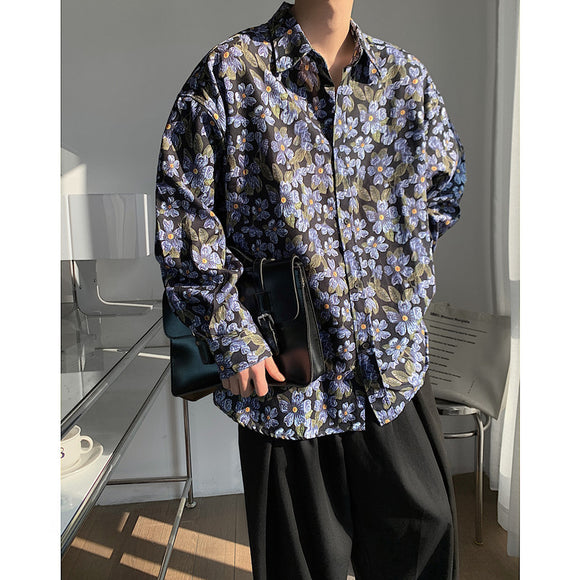 Camisa Manga Larga Estampado Integral para Hombre