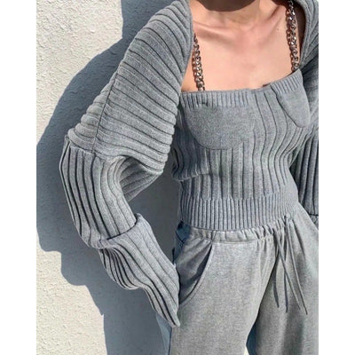 Conjunto de Dos Piezas Tejido para Mujer - Estilo Europeo - Image 13