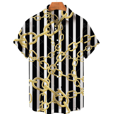 Playera Manga Corta Hombre Cadena Oro 3D Digital - Image 13