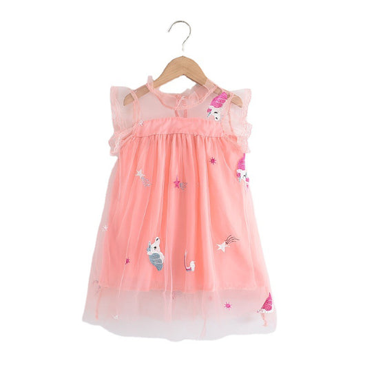 Vestido Infantil Princesa Verano con Bordado y Malla Delicada - Image 7
