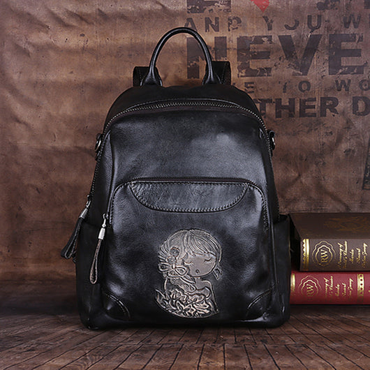 Mochila Retro de Cuero Genuino Multipropósito - Image 10