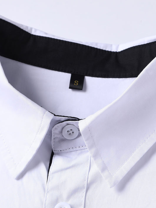 Camisa Manga Larga Bicolor Casual para Adolescentes - Image 3