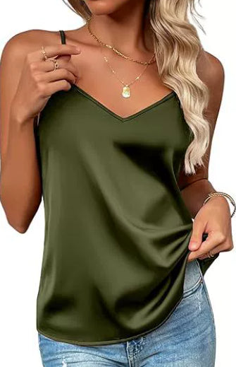 Blusa Tipo Tank Top de Seda con Tirantes Ajustables para Mujer - Image 6