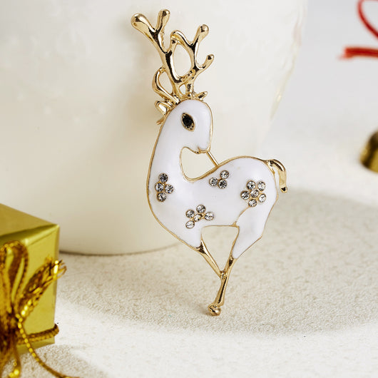 Broche Navideño Reno con Moño y Cristales Brillantes - Image 16