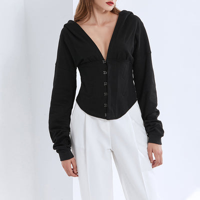 Sudadera Negra con Capucha para Mujer - Estilo Casual Versátil - Image 8