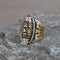 Anillo de Plata 925 Mantra de Seis Caracteres Giratorio con Acabado Dorado