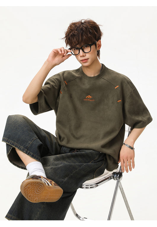 Playera Estructurada de Manga Corta con Textura Combinada para Hombre - Image 10