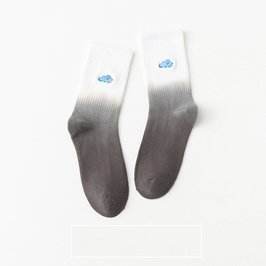Calcetines Medianos para Mujer con Bordado Tie-Dye Colorido - Image 11