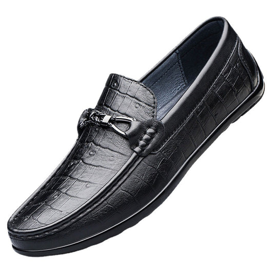 Zapatos de Cuero Casual con Punta Redonda y Textura Grabada - Image 5