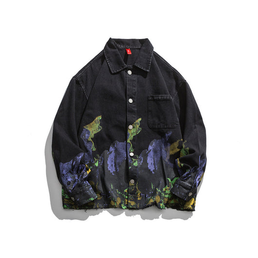 Chaqueta Suelta Estilo Retro con Estampado Artístico para Trabajo y Calle