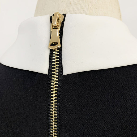 Chaleco Vestido Ejecutivo Bicolor sin Mangas con Solapa Doble