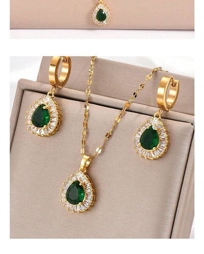 Conjunto de Joyería Jade Blanco Estilo Hong Kong Retro - Collar y Aretes Versátiles - Image 7