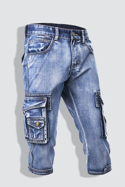 Pantalones Cortos Denim Slim Fit - Shorts Casuales Cropped - Image 4