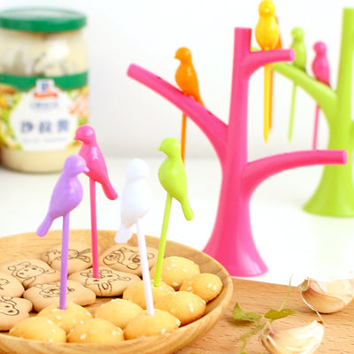 Tenedores Decorativos Infantiles con Diseño de Árbol y Pájaros - Set de Pinchos para Frutas y Postres - Image 18