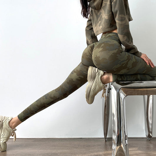 Pantalones Yoga Cintura Alta Efecto Melocotón con Red Deportivos Ajustados - Image 10