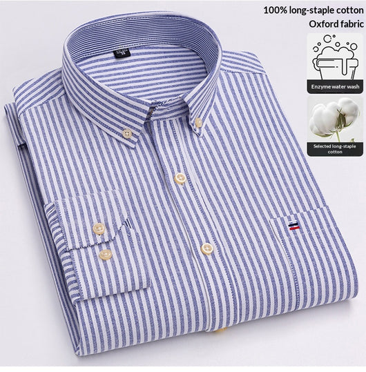 Camisa Cuadriculada Casual de Manga Larga para Hombre Talla Grande - Image 18