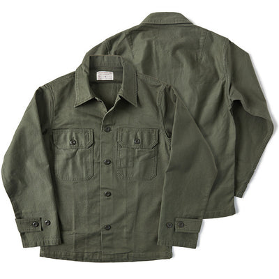 Camisa de Trabajo Algodón Satinado Verde Oliva para Hombre - Image 4