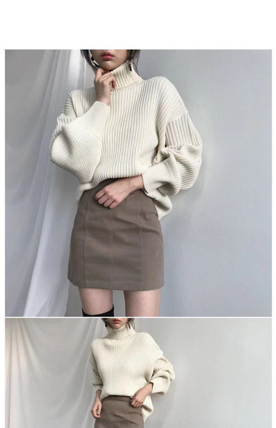 Suéter Suelto de Cuello Alto para Mujer - Abrigo Grueso y Cálido - Image 15