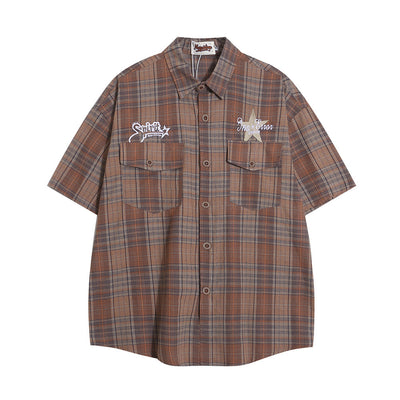 Camisa Casual de Cuadros Manga Corta para Hombre - Image 2
