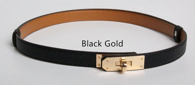 Cinturón de Cuero Genuino para Mujer Ancho 1.8cm con Herraje Dorado - Image 17