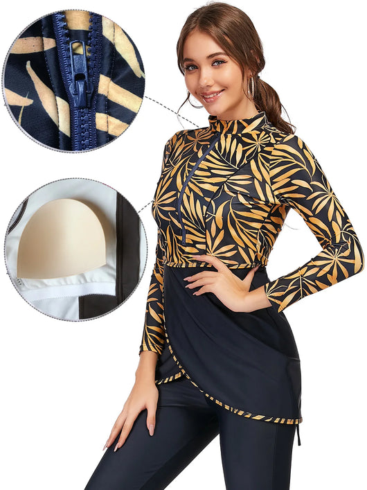 Traje de Baño Burkini con Cierre - Modesto y Versátil para Mujer - Image 8