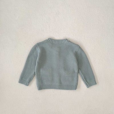 Cardigan Infantil de Algodón con Patrón Arcoíris Bordado y Bolsillos Dobles - Image 11