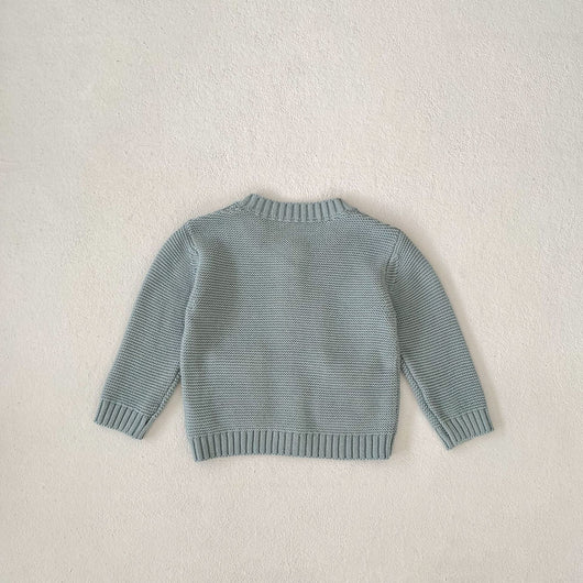 Cardigan Infantil de Algodón con Patrón Arcoíris Bordado y Bolsillos Dobles - Image 11
