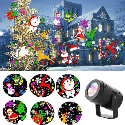 Proyector de Luces Navideñas LED con Copos de Nieve Rotatorios para Exteriores - Image 2