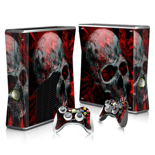 Radioactive symbol gaming console and controller skin set with a distressed yellow and brown grunge pattern. - Image 4