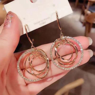Aretes de Circonita Cubic Zirconia con Diseño Europeo y Americano de Temperamento Sofisticado - Image 3