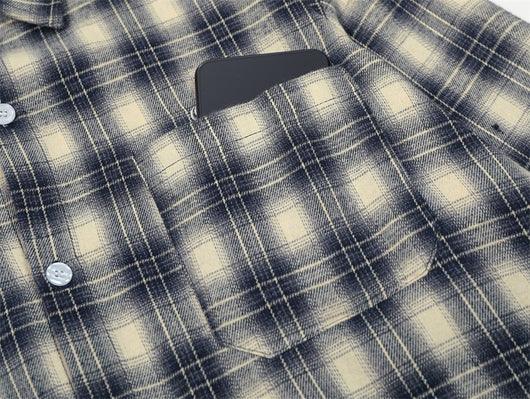 Camisa Cuadriculada Holgada de Manga Larga para Hombre - Image 13