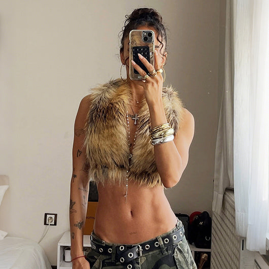 Chaleco Crop Backless Estilo Urbano Retro para Mujer - Image 12