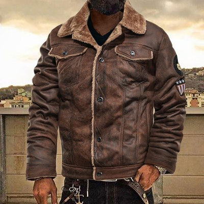 Chaqueta Abrigo Elegante Talla Grande para Hombre con Cuello de Piel - Image 6