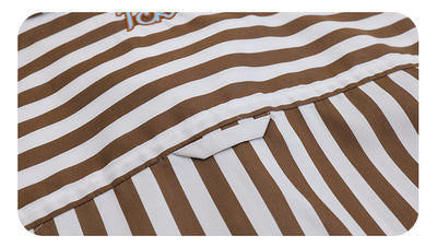 Camiseta Retro Japonesa a Rayas Marrones - Image 4
