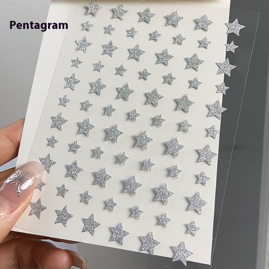 Decoraciones de Uñas Mariposa y Estrella Plateada - Adhesivo Reutilizable - Image 7
