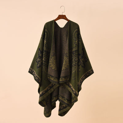 Poncho Cuadros Elegante para Viajes Invierno - Abrigo Cálido y Sofisticado - Image 66