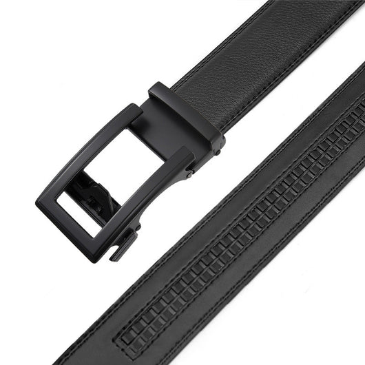 Cinturón de Cuero para Hombre con Hebilla Automática - Doble Capa de Cuero Vacuno - Image 4