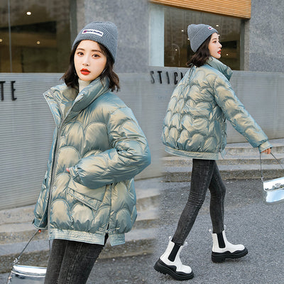 Abrigo Acolchado Coreano Oversized con Cuello Alto para Mujer - Image 2