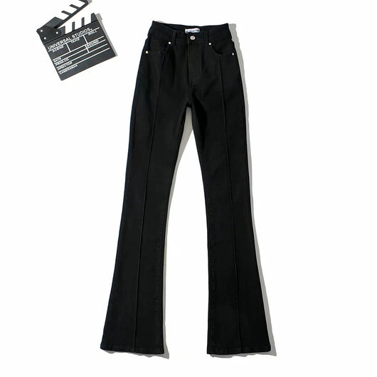Pantalones Bootcut Cintura Alta Retro con Detalle Hueco en Costura - Image 4